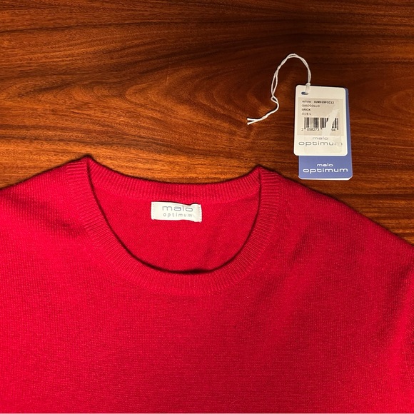 Malo Optimum Red Cashmere Sweater New With Tags - Picture 3 of 10